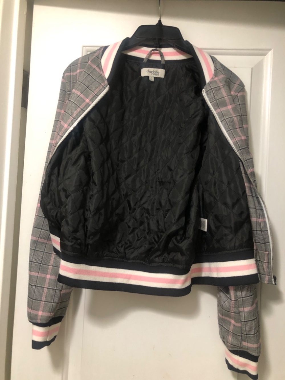 Plaid bomber jacket Charlotte Russe Size M - Picture 4 of 6